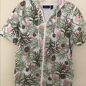 D&CO BEACH Jacket Hood Zip Front Short Sle…